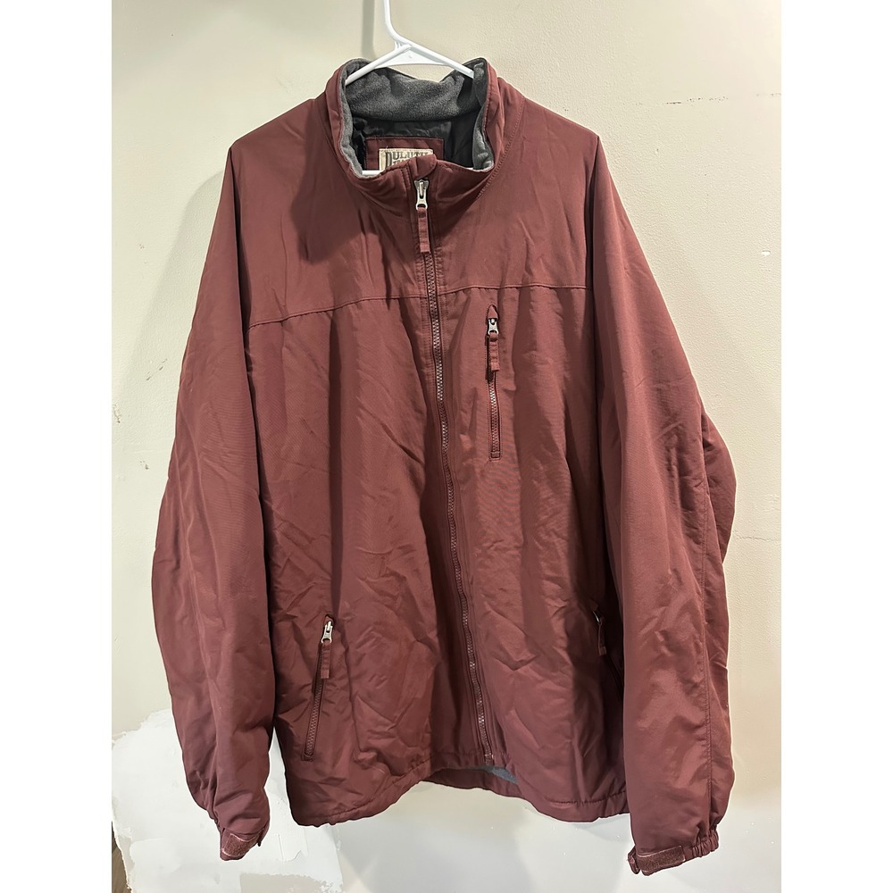 Duluth Trading Co Shoreman Fleece Lined Jacket Mens 3XL Tall Rust Burgundy Nylon